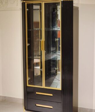 Black and Gold Corner Cabinet