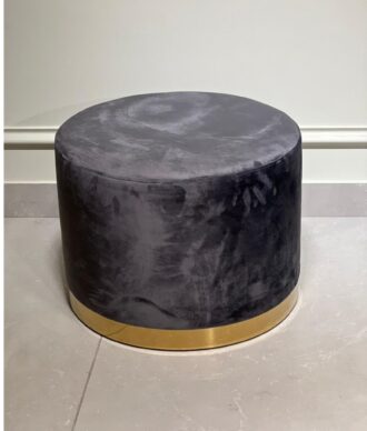 Grey Golden Round Stool