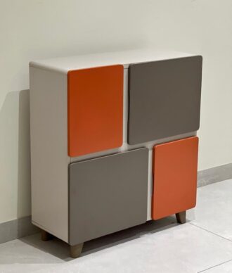 Grey and Orange Cabinet