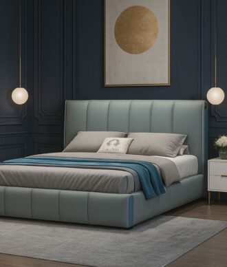 Modern and Minimalist Sky Blue Bed