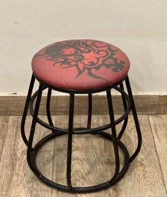 Round Stool With Tattoo